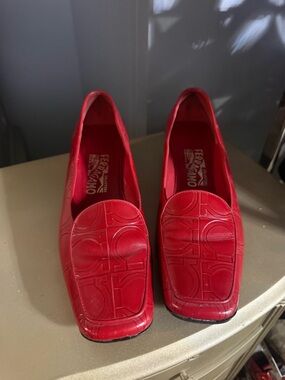 Red Ferragamo shoes